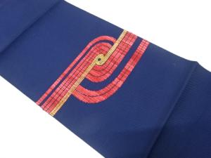 リボン織　抽象模様織り出し　名古屋帯